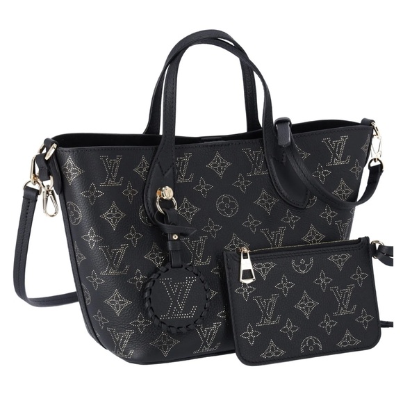 Louis Vuitton Blossom PM Monogram Mahina Noir M23393 Black Gold Small Tote - Picture 1 of 16